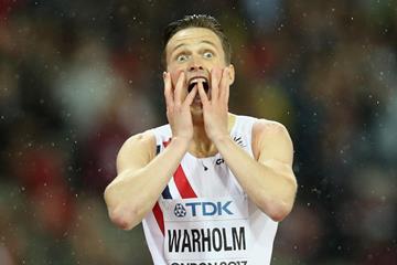 Karsten Warholm after pulling off one of the biggest surprises of the IAAF World Championships London 2017 (Getty Images)
