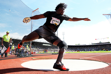 Fedrick Dacres, winner of the discus at the IAAF Diamond League meeting in Stockholm (Giancarlo Colombo)