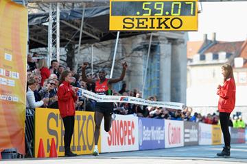 Geoffrey Kipsang Kamworor wins the 2014 world half marathon title in Copenhagen (Getty Images)