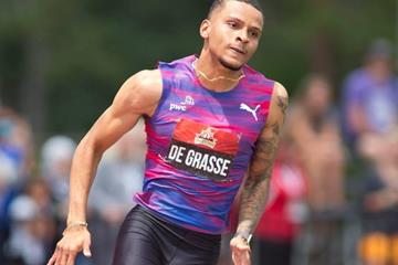 Andre De Grasse at the Canadian Championships (Brian Rouble/organisers)