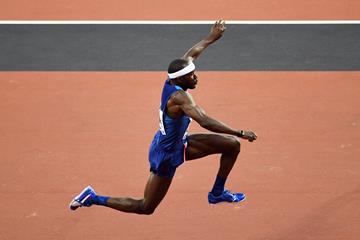 Will Claye in action in the men's triple jump final at the IAAF World Championships London 2017 (Getty)