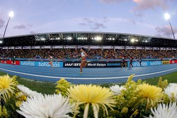 Action from the women's 4x100m at the IAAF/BTC World Relays Bahamas 2015 (Getty Images)