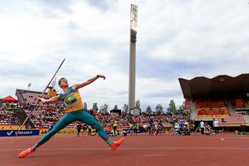 Ashley Moloney in the decathlon javelin at the IAAF World U20 Championships Tampere 2018 (Getty Images)