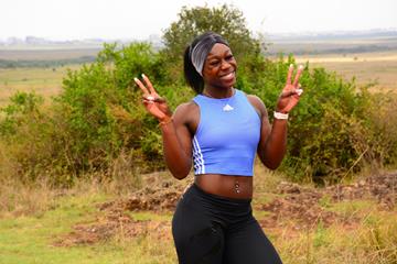 Kristal Awuah at the Keino Classic pre-meet press conference at Nairobi National Park (Organisers)
