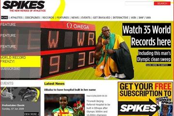 A snap-shot of Spikes website home page (IAAF.org)