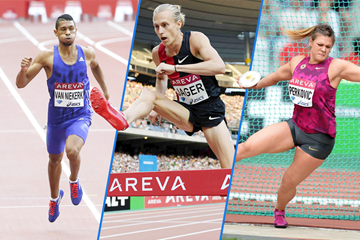Wayde van Niekerk, Evan Jager and Sandra Perkovic in action at the IAAF Diamond League meeting in Paris ()