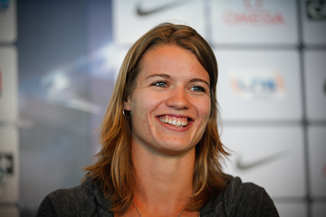 Dafne Schippers at the press conference for the IAAF Diamond League meeting in Monaco (Philippe Fitte)