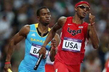 USA's Tony McQuay in the 4x400m (Getty Images)
