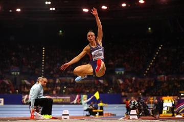 Ivana Spanovic in the long jump at the IAAF World Indoor Championships Birmingham 2018 (Getty Images)