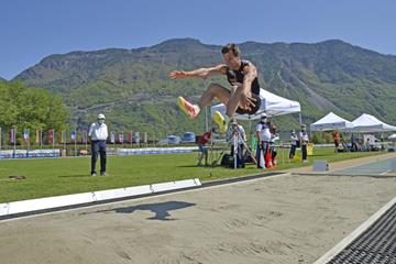 Martin Roe in the decathlon long jump at Multistars in Lana (Daniele Morandi)