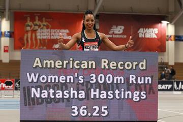 Natasha Hastings at the 2016 New Balance Indoor Grand Prix (Andrew McClanahan)