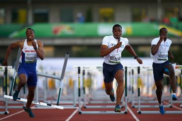 Wilhem Belocian wins the 110m hurdles at the IAAF World Junior Championships, Oregon 2014 (Getty Images)