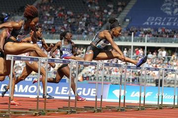 Kendra Harrison en route to victory in Birmingham (Jean-Pierre Durand)