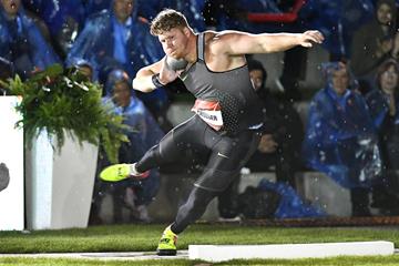 Ryan Crouser winning at the IAAF World Challenge Meeting in Zagreb (Organisers)