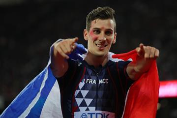 Pierre-Ambroise Bosse of France after winning the men's 800m at the IAAF World Championships London 2017 (Getty)