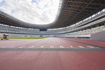 On the track at Tokyo Olympic Stadium (Japan Sport Council)