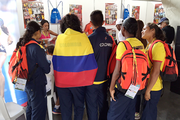 The IAAF's outreach stand at the IAAF World Youth Championships, Cali 2015 (IAAF)
