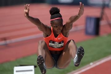 Tianna Bartoletta at the 2015 US Championships (Kirby Lee)