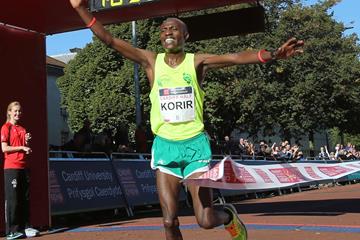 Shadrack Kimining Korir wins the Cardiff Half Marathon (Organisers)
