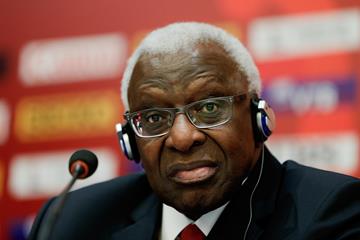IAAF President Lamine Diack at the IAAF World Championships Beijing 2015 press conference  (Getty Images)