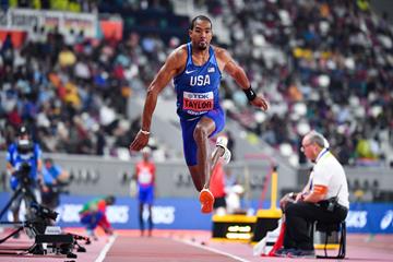 Christian Taylor sails to a fourth world title in Doha (AFP/Getty Images)