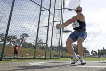 Nick Miller in the hammer at the IAAF Hammer Throw Challenge meeting in Bragança Paulista (Wagner Carmo / CBAt)
