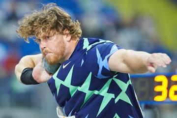 USA's Ryan Crouser in action in the shot put (AFP / Getty Images)
