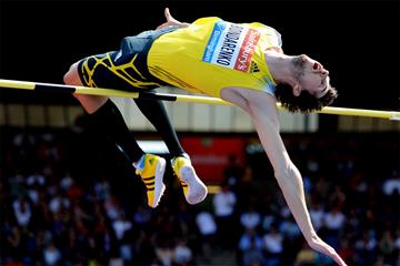 Bogdan Bondarenko wins the high jump at the Birmingham Diamond League (Mark Shearman)