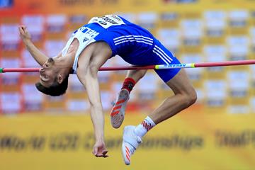 Antonios Merlos in the high jump at the IAAF World U20 Championships Tampere 2018 (Getty Images)