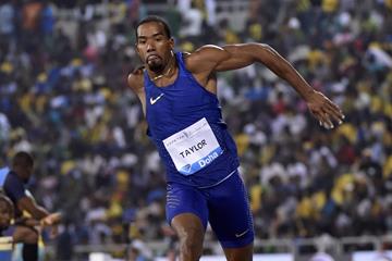 Christian Taylor at the 2016 IAAF Diamond League meeting in Doha (Hasse Sjogren)