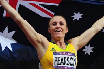 Sally Pearson of Australia celebrates after winning the gold medal in the Women's 100m Hurdles Final on Day 11 of the London 2012 Olympic Games on 7 August 2012 (Getty Images)
