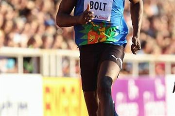 Bolt running the 100m in Stockholm's DN Galan - Samsung Diamond League (Getty Images)
