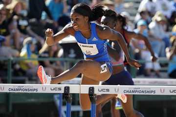 Kendra Harrison on her way to winning the 100m hurdles at the US Championships (Getty Images)