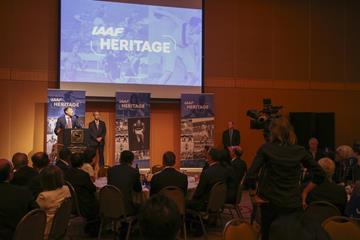 IAAF/LOC Dinner - World Athletics Heritage Plaque announcement, IAAF World Relays Yokohama 2019 (Roger Sedres for the IAAF)