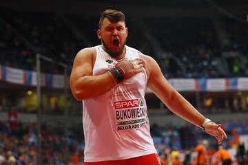 European indoor champion Konrad Bukowiecki of Poland in Belgrade (Getty Images)