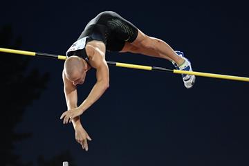 Sam Kendricks at the 2016 IAAF Diamond League meeting in Lausanne (Gladys von der Laage)