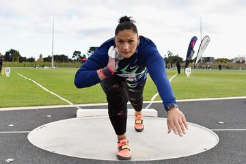 Valerie Adams in action at the Sir Graeme Douglas International (Getty Images)