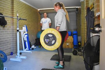 Kelsey-Lee and Mike Barber training at home under lockdown (Mike Barber)