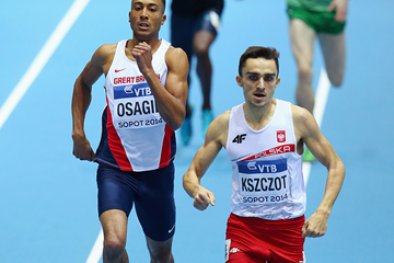 Adam Kszczot wins his 800m heat at the 2014 IAAF World Indoor Championships in Sopot (Getty Images)