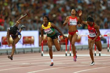 Danielle Williams wins the 100m hurdles at the IAAF World Championships, Beijing 2015 (Getty Images)