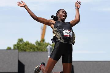 Brittney Reese wins the long jump in Eugene (Getty Images)