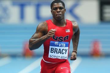 Marvin Bracy in the 60m heat at the 2014 IAAF World Indoor Championships in Sopot (Getty Images)