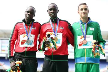 The boys' 800m podium at the IAAF World Youth Championships, Cali 2015 (Getty Images)