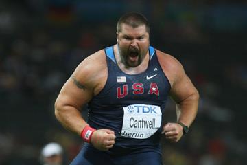 Christian Cantwell roars in elation on securing the title of "World Outdoor Champion" (Getty Images)
