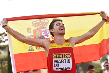 Alvaro Martin after finishing third in the men's 20km at the IAAF World Race Walking Team Championships Rome 2016 (Getty Images)