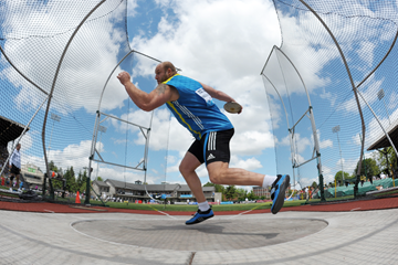 Gerd Kanter, winner of the discus at the Diamond League meeting in Eugene (Kirby Lee)