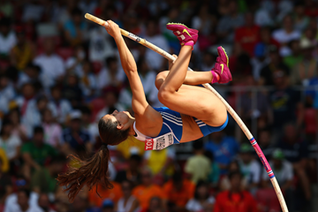 Ekaterini Stefanidi competes in the pole vault during the 2015 world championships (Getty)