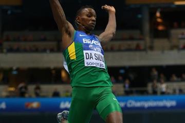 Mauro da Silva in the long jump at the 2014 IAAF World Indoor Championships in Sopot (Getty Images)