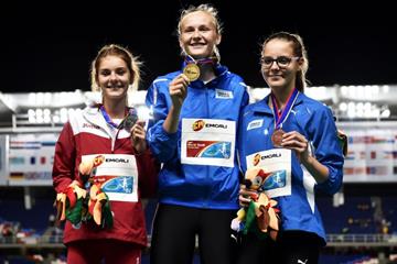 Girls' high jump podium at the IAAF World Youth Championships, Cali 2015 (Getty Images)