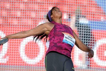 Gia Lewis-Smallwood at the 2014 IAAF Diamond League in Glasgow (Jiro Mochizuki)